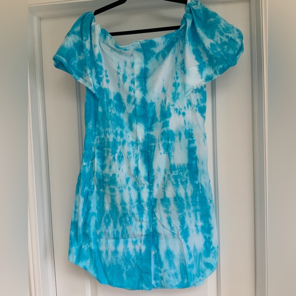 Vince off the shoulder tie dye dress